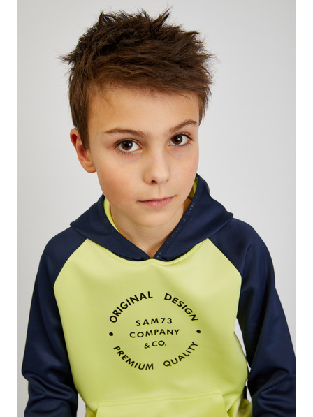 Sam 73 Modro-žltá chlapčenská mikina s kapucňou SAM73 Draco