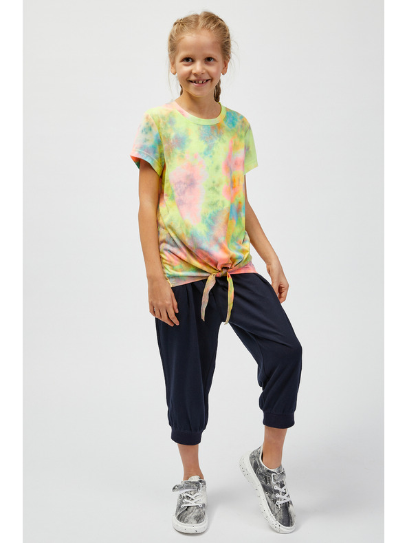 Sam 73 Tyrkysové a žlté dievčenské vzorované tričko SAM73 Auriga