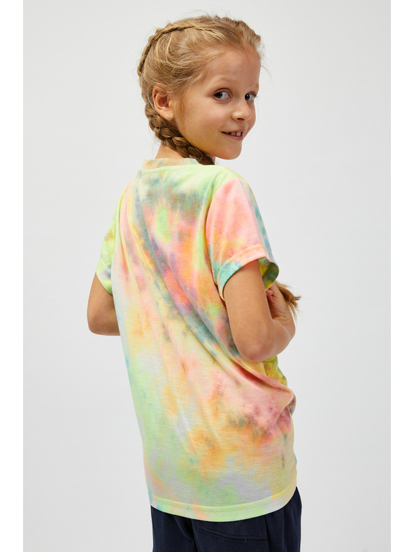 Sam 73 Tyrkysové a žlté dievčenské vzorované tričko SAM73 Auriga