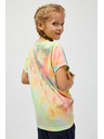 Sam 73 Tyrkysové a žlté dievčenské vzorované tričko SAM73 Auriga