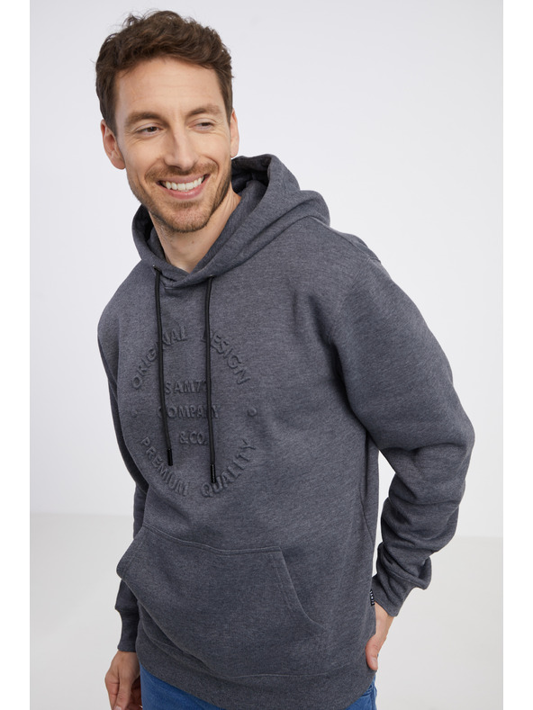 Sam 73 Šedá pánska žíhaná mikina SAM 73 Albus