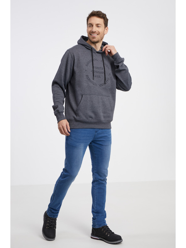 Sam 73 Šedá pánska žíhaná mikina SAM 73 Albus