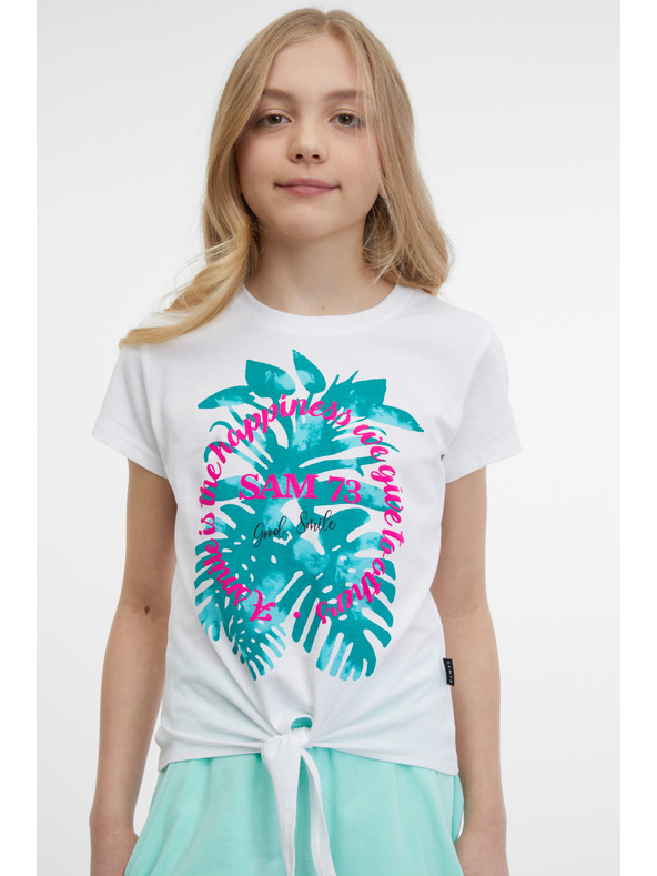 Sam 73 Biele dievčenské tričko SAM 73 Kiara