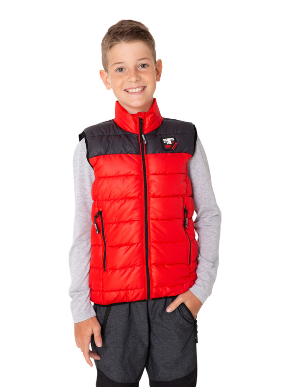 Sam 73 Čierno-červená chlapčenská prešívaná vesta SAM 73 Roger