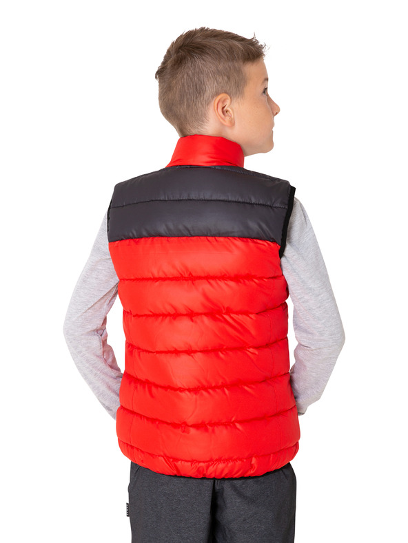 Sam 73 Čierno-červená chlapčenská prešívaná vesta SAM 73 Roger