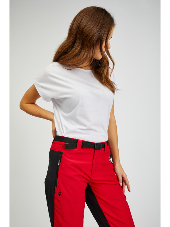 Sam 73 Čierno-červené dámske nohavice s odopínateľnou nohavicou SAM73 Aries