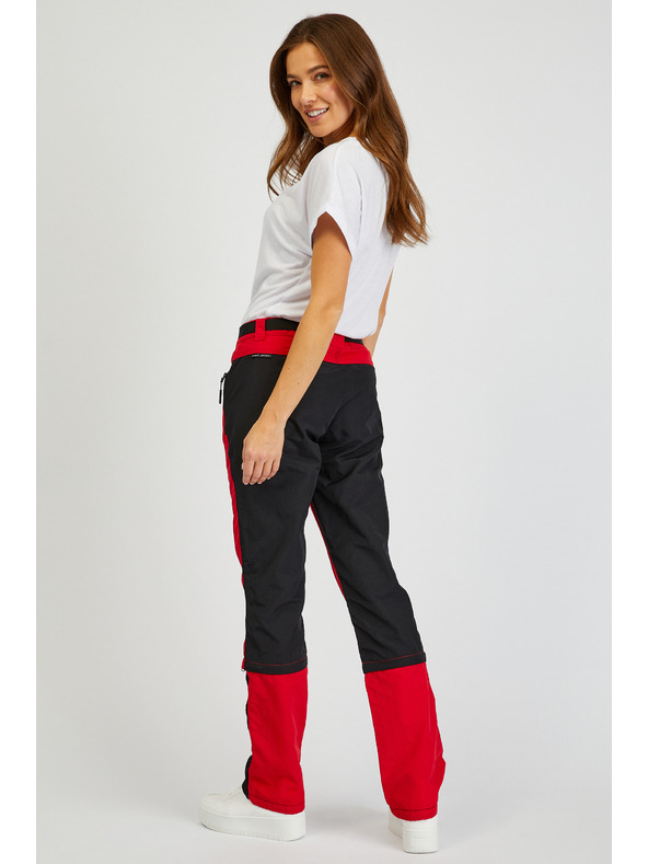 Sam 73 Čierno-červené dámske nohavice s odopínateľnou nohavicou SAM73 Aries