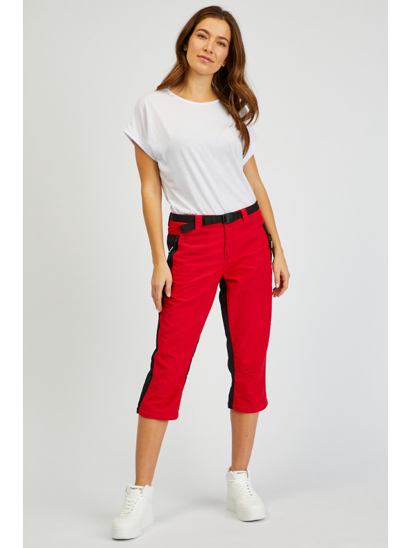 Sam 73 Čierno-červené dámske nohavice s odopínateľnou nohavicou SAM73 Aries
