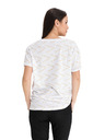 Sam 73 Biele dámske vzorované voľné tričko SAM 73