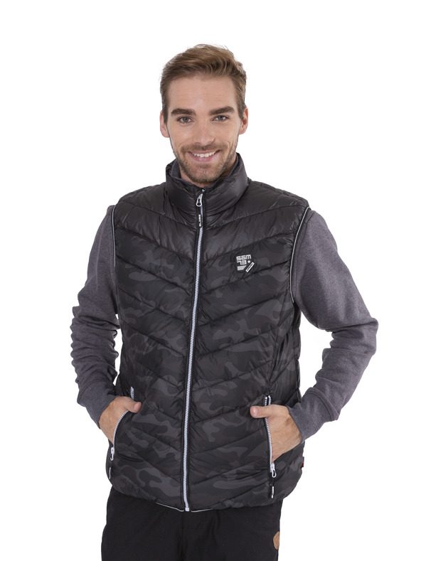 Sam 73 Čierna pánska prešívaná vojenská vesta SAM 73 Gorm