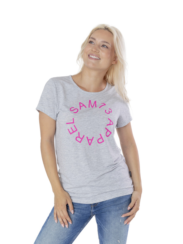 Sam 73 Svetlošedé dámske tričko s potlačou SAM 73 Arias