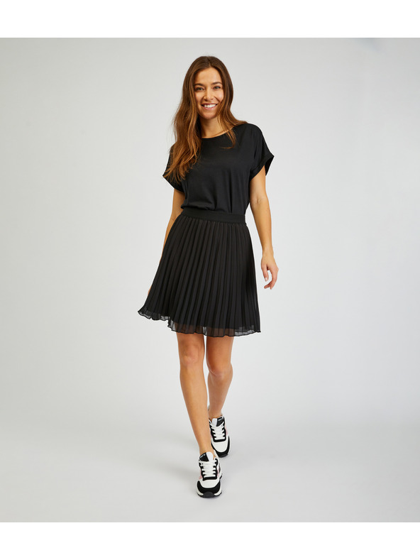 Sam 73 Čierna dámska skladaná minisukňa SAM73 Perseus