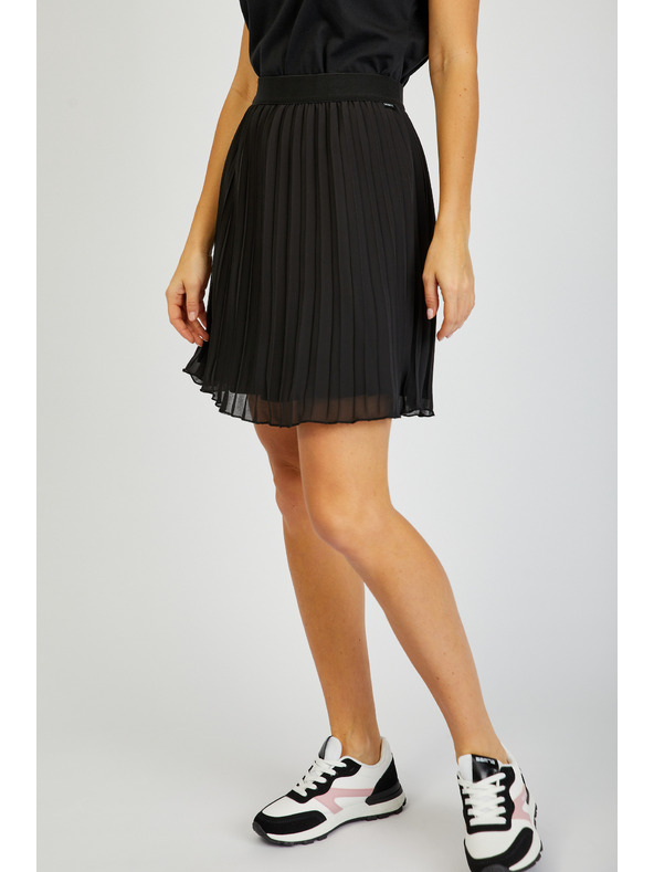 Sam 73 Čierna dámska skladaná minisukňa SAM73 Perseus