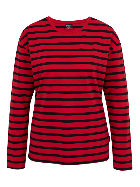 Sam 73 Červené dámske pruhované tričko s dlhým rukávom SAM 73 Prudence