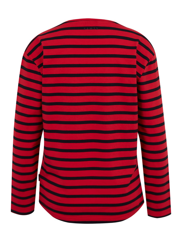 Sam 73 Červené dámske pruhované tričko s dlhým rukávom SAM 73 Prudence