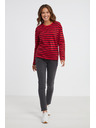 Sam 73 Červené dámske pruhované tričko s dlhým rukávom SAM 73 Prudence