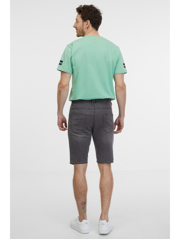 Sam 73 Šedé pánske džínsové šortky SAM 73 Claudio