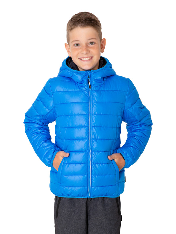 Sam 73 Modrá chlapčenská prešívaná zimná bunda s kapucňou SAM 73 Jonah