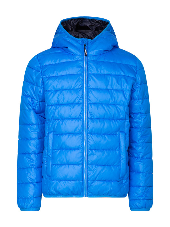 Sam 73 Modrá chlapčenská prešívaná zimná bunda s kapucňou SAM 73 Jonah