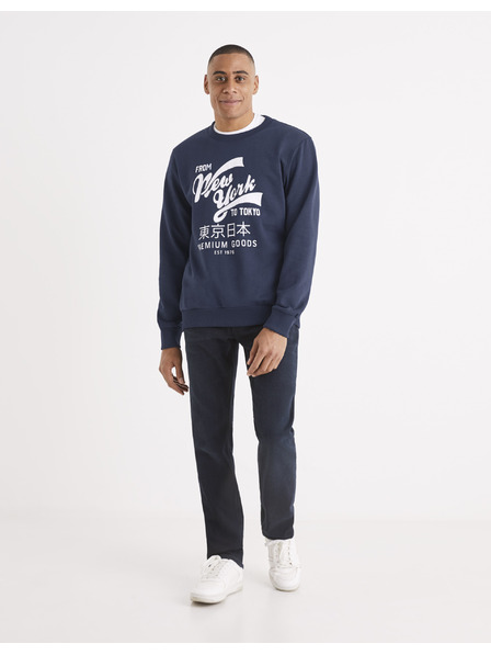 Celio Tmavomodré pánske džínsy Celio C15 rovného strihu