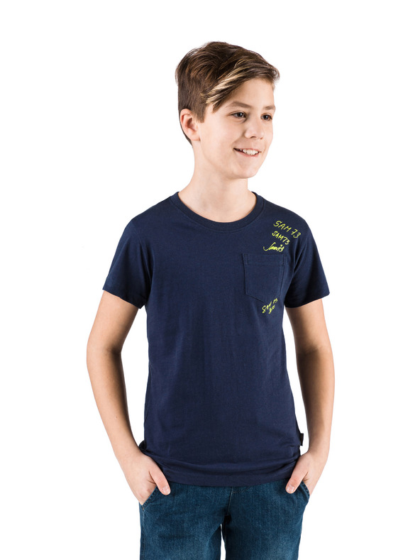 Sam 73 Tmavomodré chlapčenské tričko s vreckom SAM 73