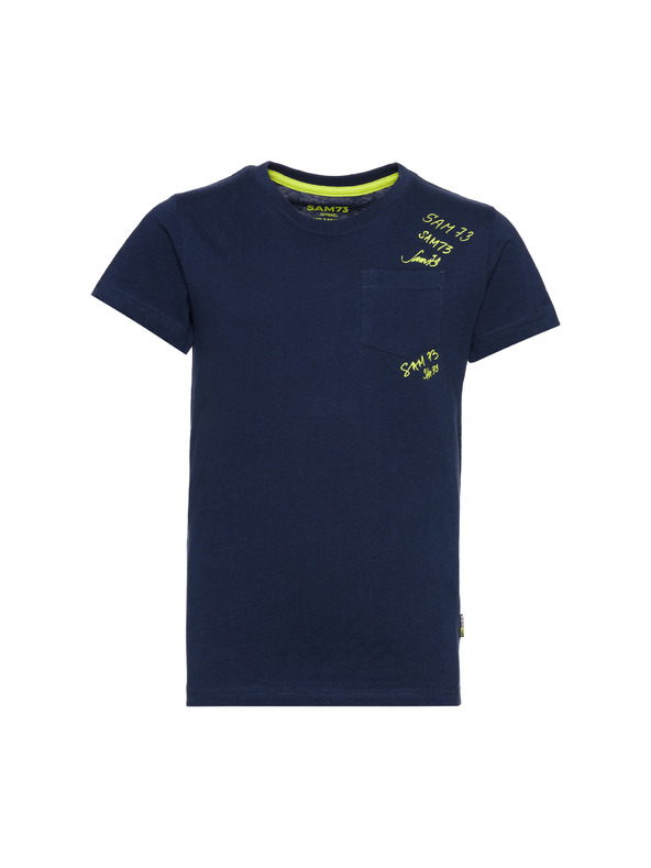 Sam 73 Tmavomodré chlapčenské tričko s vreckom SAM 73