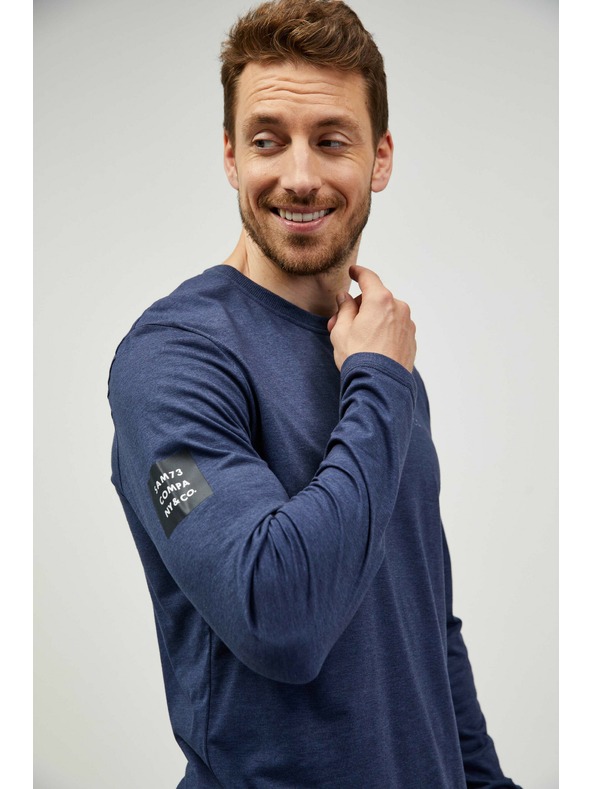 Sam 73 Tmavomodré pánske pruhované tričko SAM 73