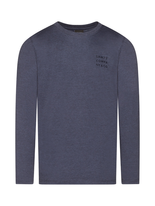 Sam 73 Tmavomodré pánske pruhované tričko SAM 73