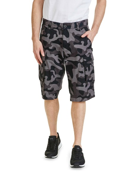 Sam 73 Tmavosivé pánske vzorované šortky SAM 73 John