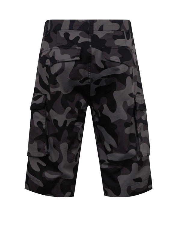 Sam 73 Tmavosivé pánske vzorované šortky SAM 73 John