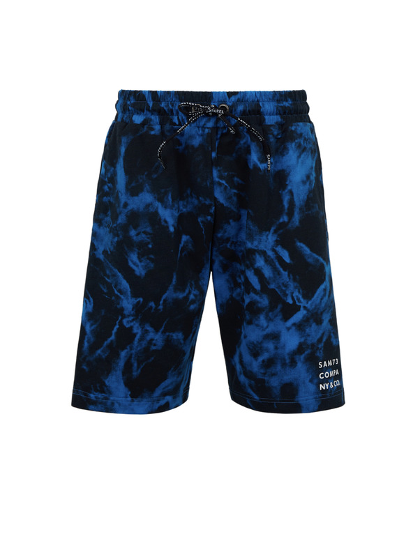 Sam 73 Modré pánske vzorované šortky SAM 73 Benedict
