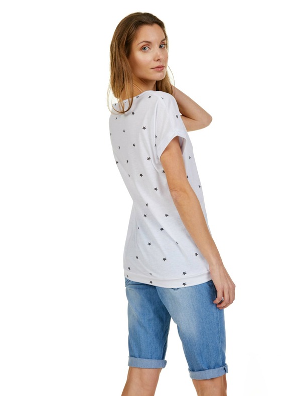 Sam 73 Biele dámske tričko so vzorom SAM 73 Roxanne