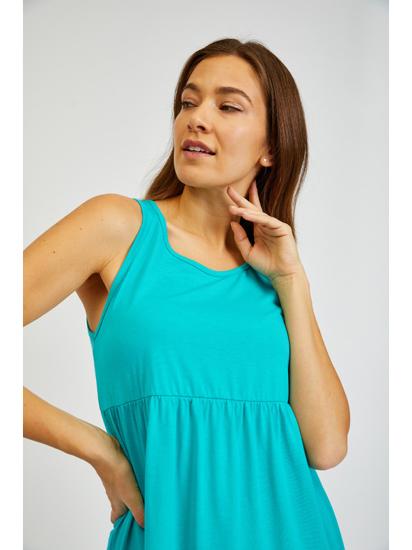 Sam 73 Tyrkysové dámske letné šaty s volánom SAM 73 Chantal