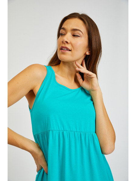 Sam 73 Tyrkysové dámske letné šaty s volánom SAM 73 Chantal