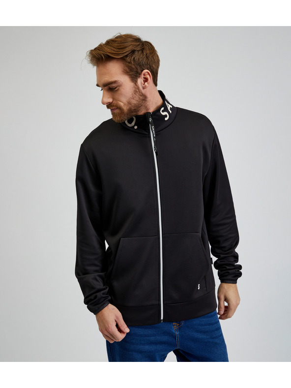 Sam 73 Čierna pánska mikina na zips SAM73 Stephen