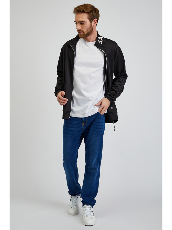 Sam 73 Čierna pánska mikina na zips SAM73 Stephen