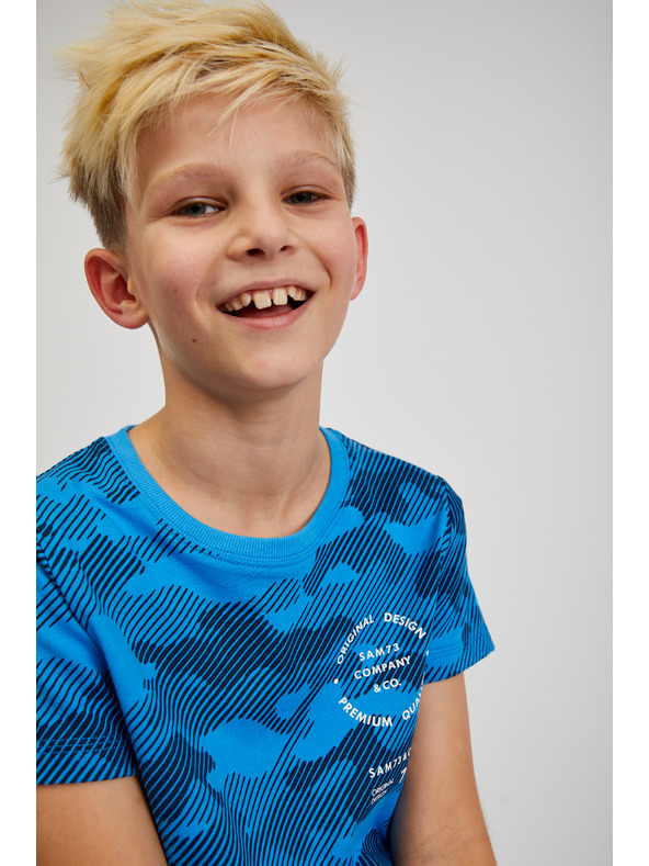 Sam 73 Modré chlapčenské bavlnené armádne tričko SAM73 Hydrus