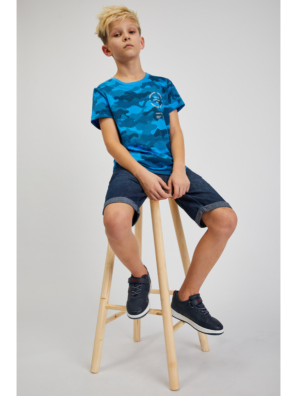 Sam 73 Modré chlapčenské bavlnené armádne tričko SAM73 Hydrus