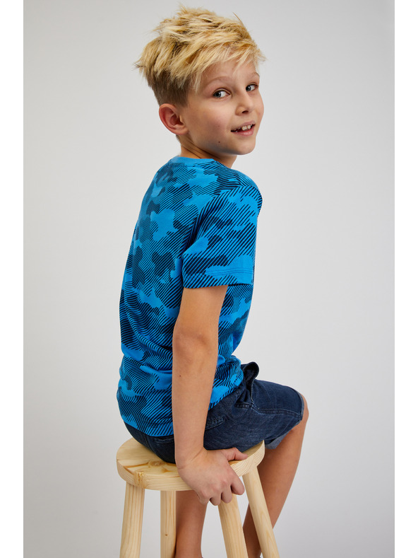 Sam 73 Modré chlapčenské bavlnené armádne tričko SAM73 Hydrus