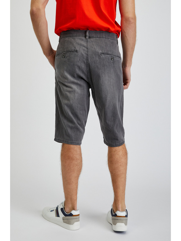 Sam 73 Tmavošedé pánske džínsové šortky SAM73 Aquarius