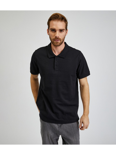 Sam 73 Čierne pánske bavlnené polo tričko SAM73 Chryz