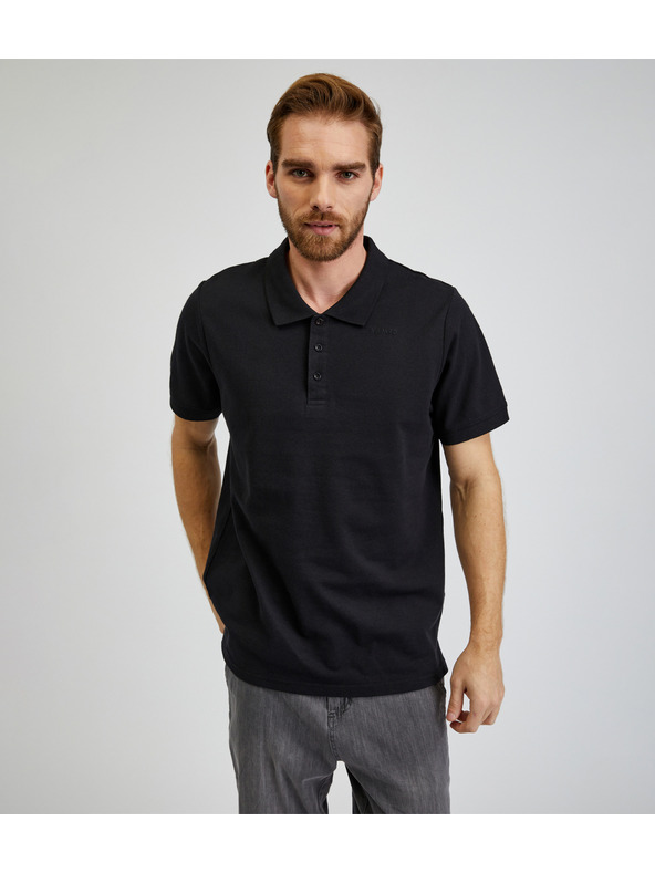 Sam 73 Čierne pánske bavlnené polo tričko SAM73 Chryz