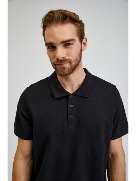 Sam 73 Čierne pánske bavlnené polo tričko SAM73 Chryz