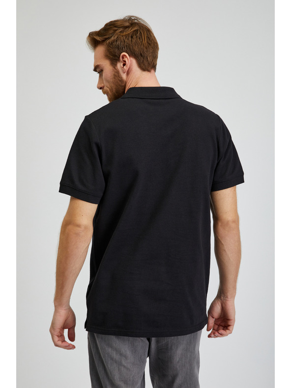 Sam 73 Čierne pánske bavlnené polo tričko SAM73 Chryz