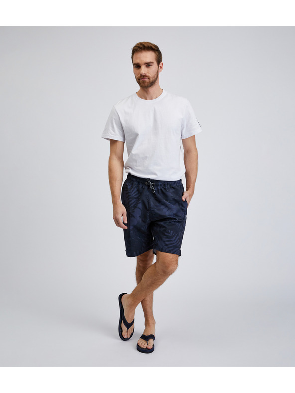 Sam 73 Tmavomodré pánske vzorované plavky SAM73 Leo