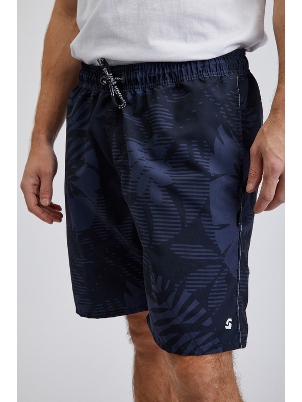 Sam 73 Tmavomodré pánske vzorované plavky SAM73 Leo