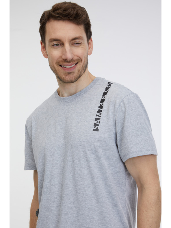 Sam 73 Svetlošedé pánske tričko SAM 73 Fabio