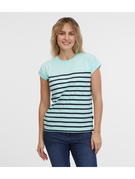 Sam 73 Tyrkysové dámske pruhované tričko SAM 73 Mercedes