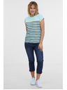 Sam 73 Tyrkysové dámske pruhované tričko SAM 73 Mercedes