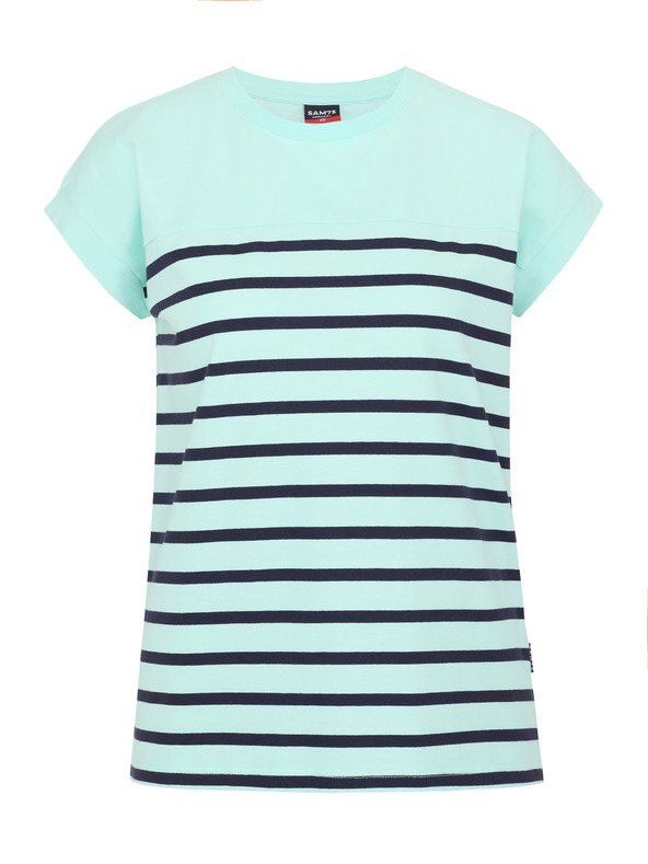 Sam 73 Tyrkysové dámske pruhované tričko SAM 73 Mercedes